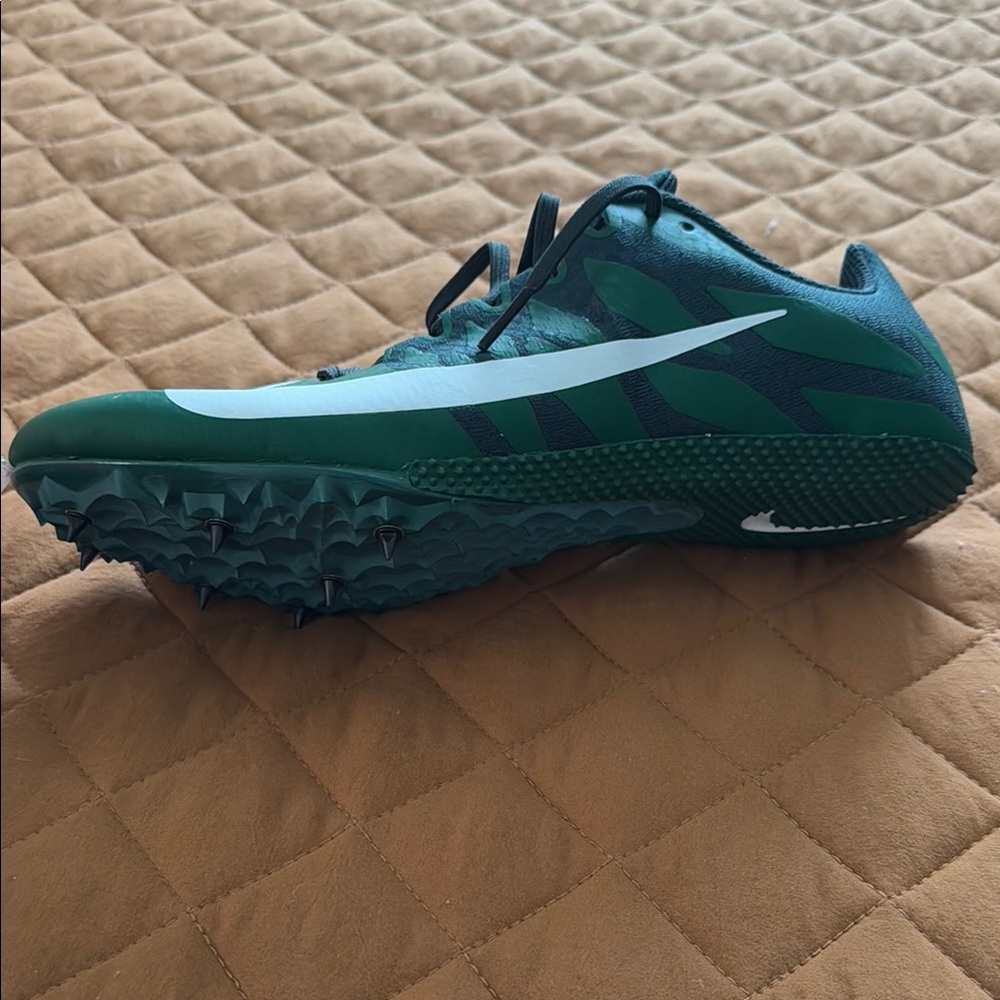 Nike Green and White Track Spikes